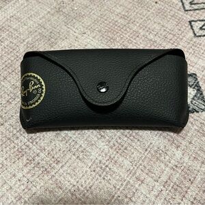 Two Like New Ray-Ban Leather Black Sunglasses Cases With One Cleaning Cloth